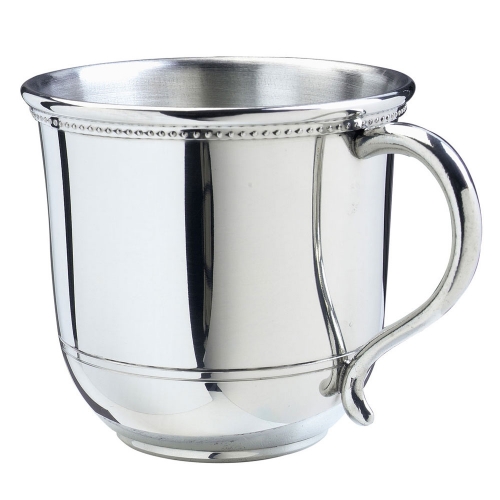 Images Baby Cup 5 Oz Pewter
2 1/2″ tall x 2 7/8″ wide
Pewter

Personalize this item.

Pewter Care:
   
Wash your pewter in warm water, using mild soap and a soft cloth. Dry with a soft cloth. Your pewter should never be exposed to an open flame or excessive heat. Store your pewter trays flat, cups upright, etc. to prevent warping. Do not wrap pewter in anything other than the original wrapping to prevent scratching. Never wrap pewter in tissue paper, as fine line scratching will occur. Never put pewter in a dishwasher. Hand wash only
